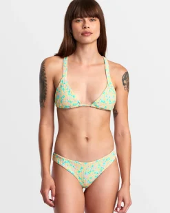 Women RVCA Bikini Tops|Bikini Tops>CONFETTI WIDE CROSSBACK TRIANGLE BIKINI TOP