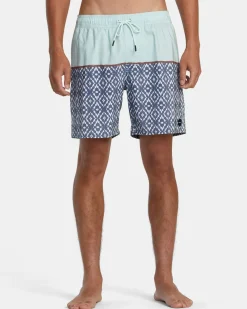 RVCA 16"-17" Outseam>COUNTY ELASTIC WAIST 17" BOARDSHORTS