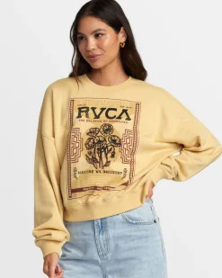 Women RVCA Hoodies / Fleece>COURT CREWNECK SWEATSHIRT