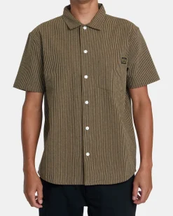 RVCA Shirts / Flannels>DAYSHIFT STRIPE II SHORT SLEEVE SHIRT