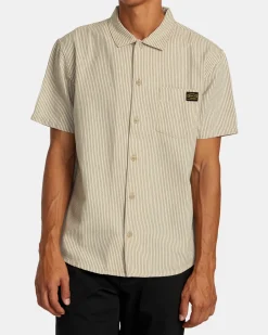 RVCA Shirts / Flannels>DAYSHIFT STRIPE II SHORT SLEEVE SHIRT