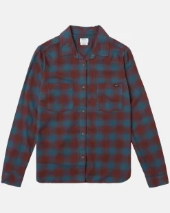 Women RVCA Tops>FIGUEROA OVERSIZED LONG SLEEVE FLANNEL SHIRT