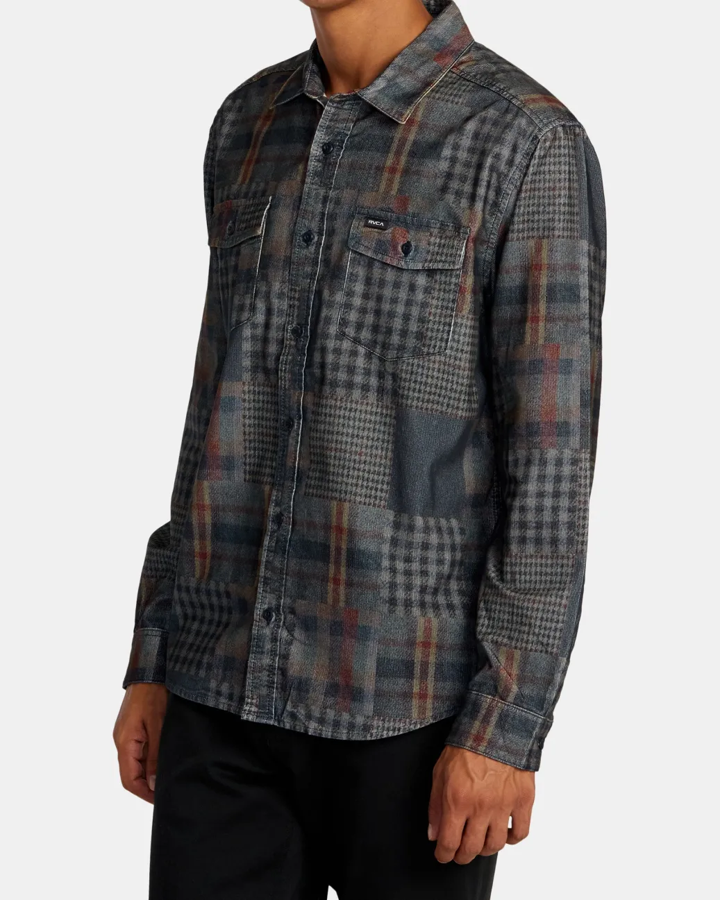 RVCA Shirts / Flannels>FREEMAN CORD PRINT LONG SLEEVE SHIRT