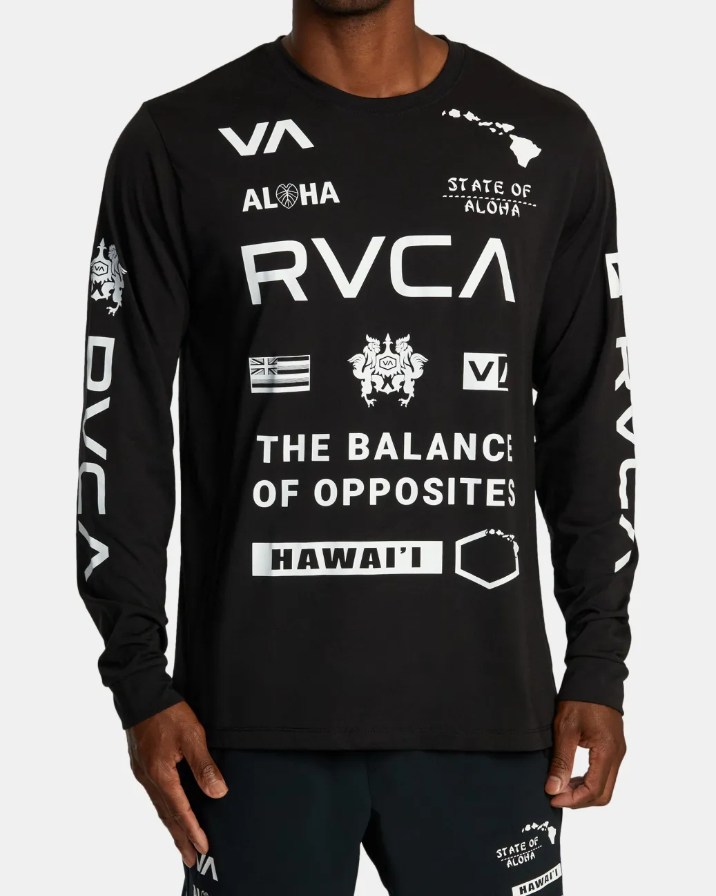 RVCA Workout Shirts|Tees / Tanks>HAWAII ALL BRAND SPORT TECH LONG SLEEVE TEE