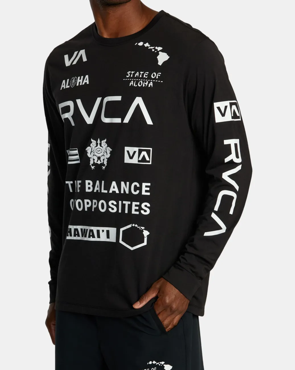 RVCA Workout Shirts|Tees / Tanks>HAWAII ALL BRAND SPORT TECH LONG SLEEVE TEE