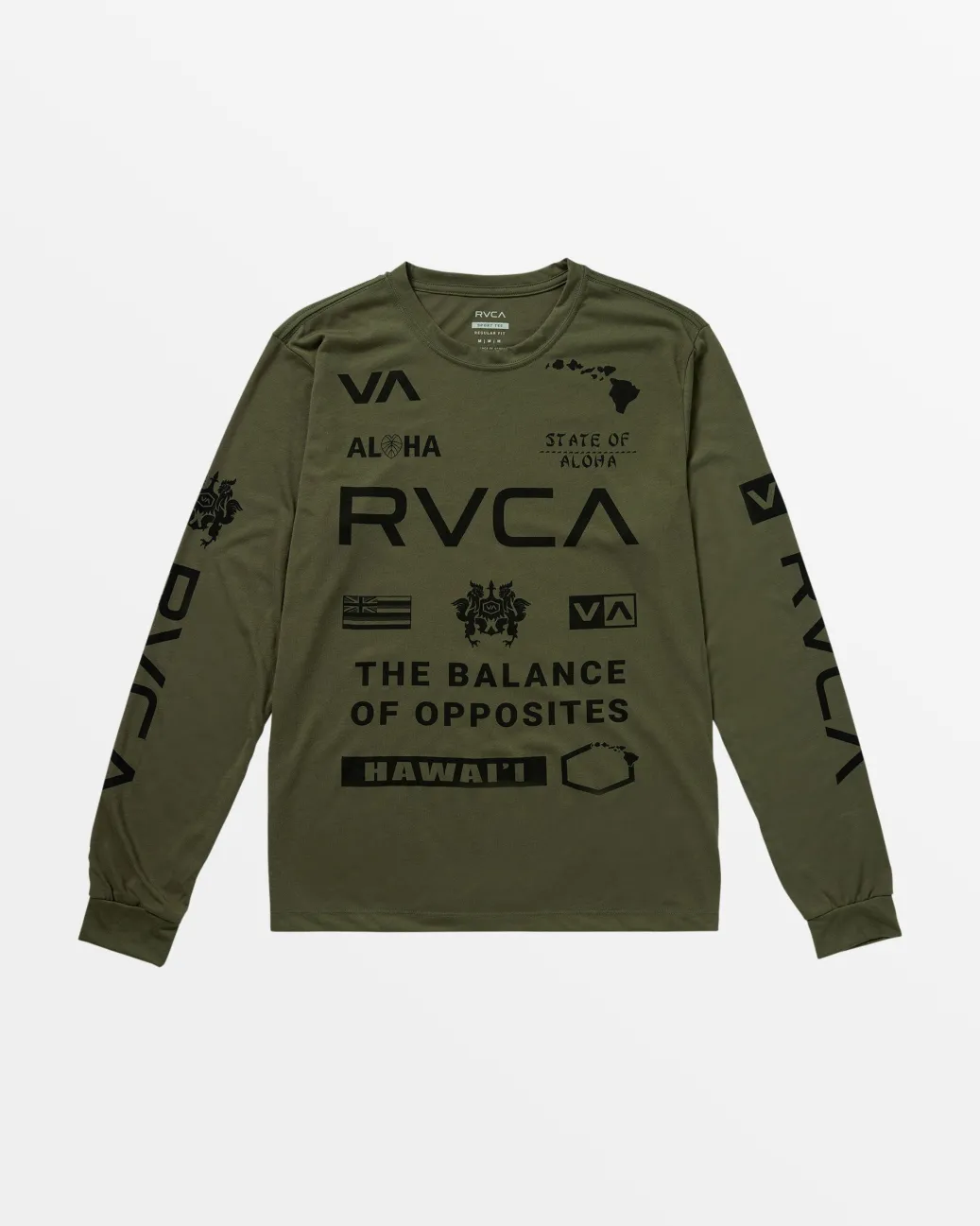RVCA Workout Shirts|Tees / Tanks>HAWAII ALL BRAND SPORT TECH LONG SLEEVE TEE