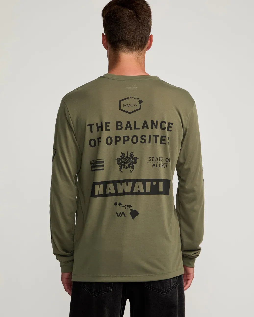 RVCA Workout Shirts|Tees / Tanks>HAWAII ALL BRAND SPORT TECH LONG SLEEVE TEE
