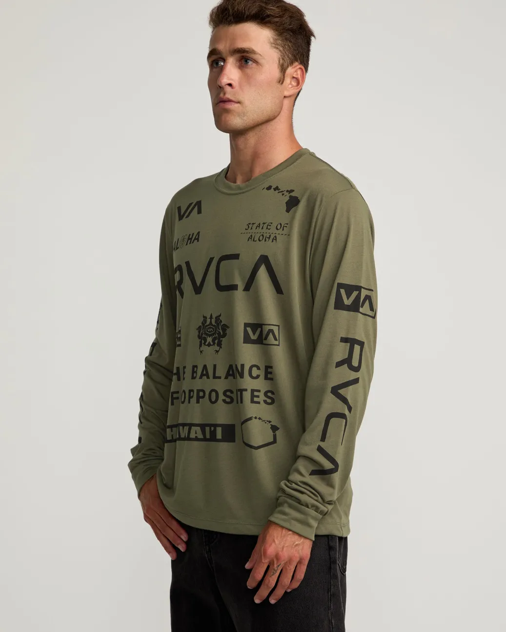 RVCA Workout Shirts|Tees / Tanks>HAWAII ALL BRAND SPORT TECH LONG SLEEVE TEE