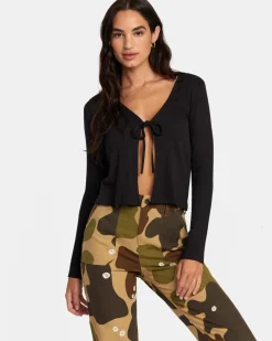 Women RVCA Tops>LOVE ME LONG SLEEVE TOP