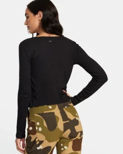 Women RVCA Tops>LOVE ME LONG SLEEVE TOP
