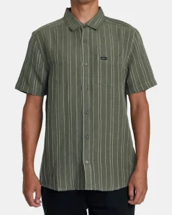 RVCA Shirts / Flannels>MERCY STRIPE SHORT SLEEVE SHIRT