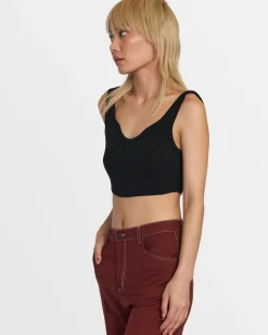 Women RVCA Tops>SELECTS ROUNDABOUT SWEATER TANK V-NECK SWEATER