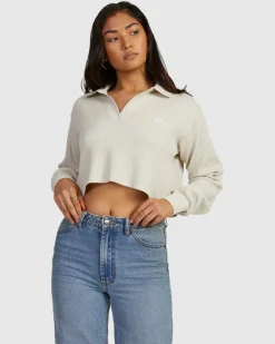 Women RVCA Tees / Tanks|Tops>WAFFLE VTG LONG SLEEVE KNIT